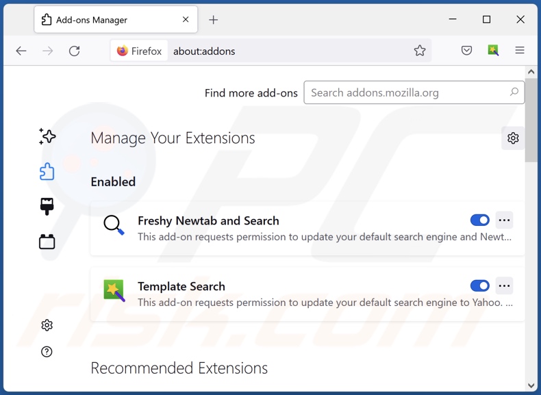 Verwijderen van weeklyhits.xyz gerelateerde Mozilla Firefox extensies
