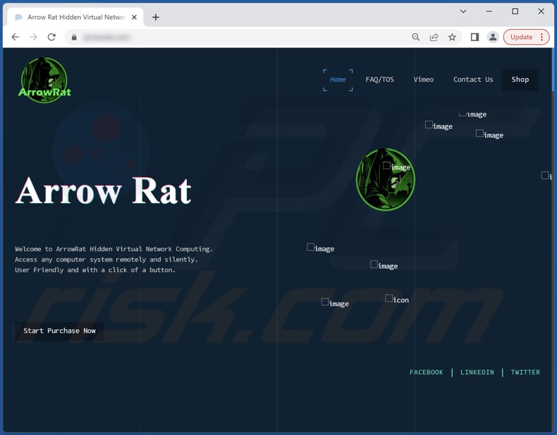 ArrowRAT malware website