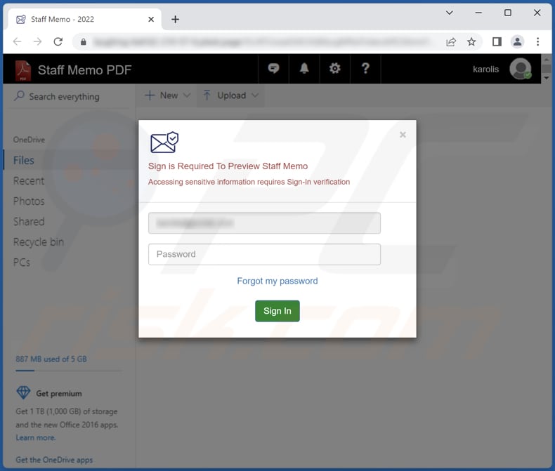 hr human resources e-mail scam phishing website