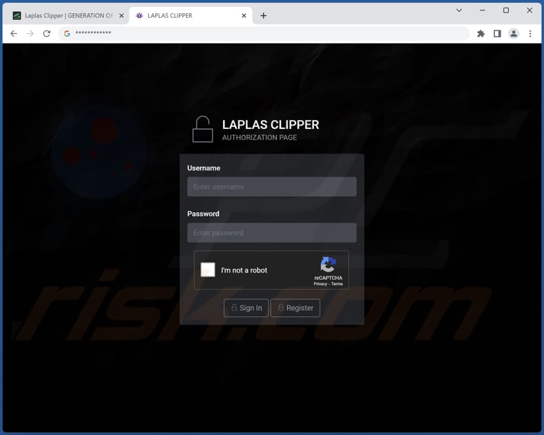 laplas clipper malware admin inlogpagina