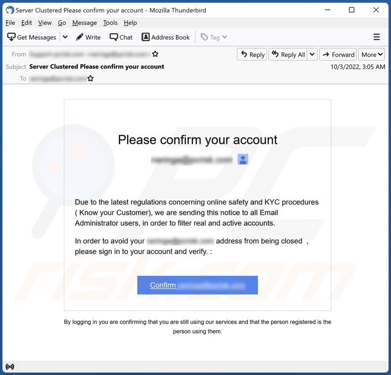 Please Confirm Your Account email spam campaigne