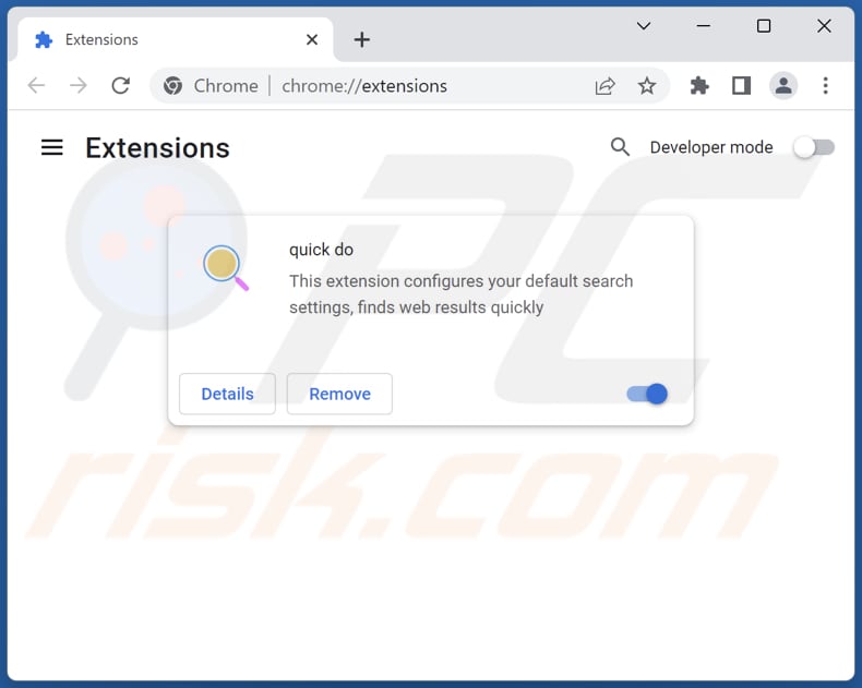 Verwijderen van quicknewtab.com gerelateerde Google Chrome extensies