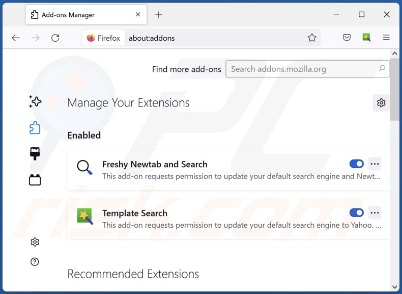 Aan securesearch.pro gerelateerde Mozilla Firefox-extensies verwijderen