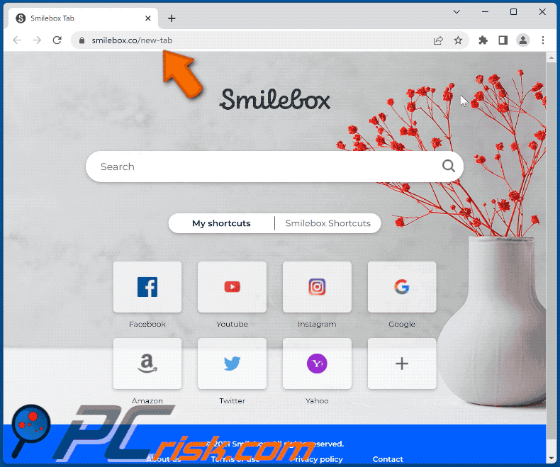 smilebox tab browser hijacker smilebox.co laat Yahoo-resultaten zien