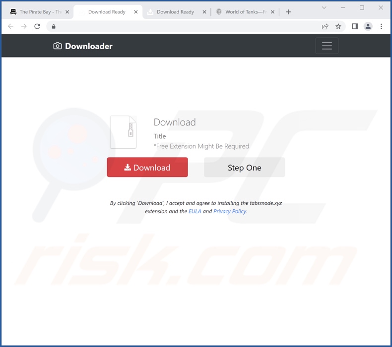 Website gebruikt om te promoten TabsMode browser hijacker