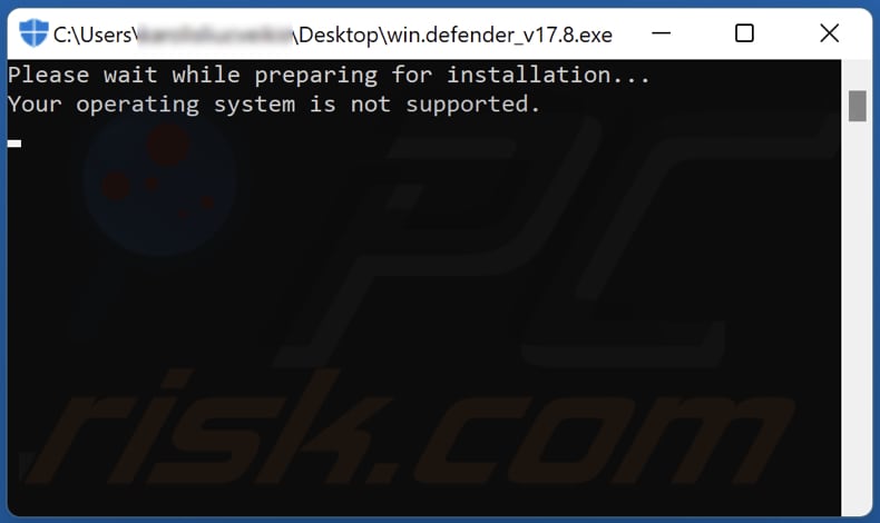 update windows defender pop-up scam venster dat verschijnt na uitvoering van gedownload bestand