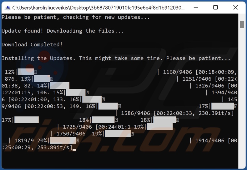 Cryptonite (.cryptn8) ransomware displayed fake message during encryption