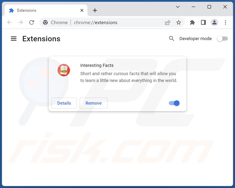 Aan search.interestfact.com gerelateerde Google Chrome-extensies verwijderen
