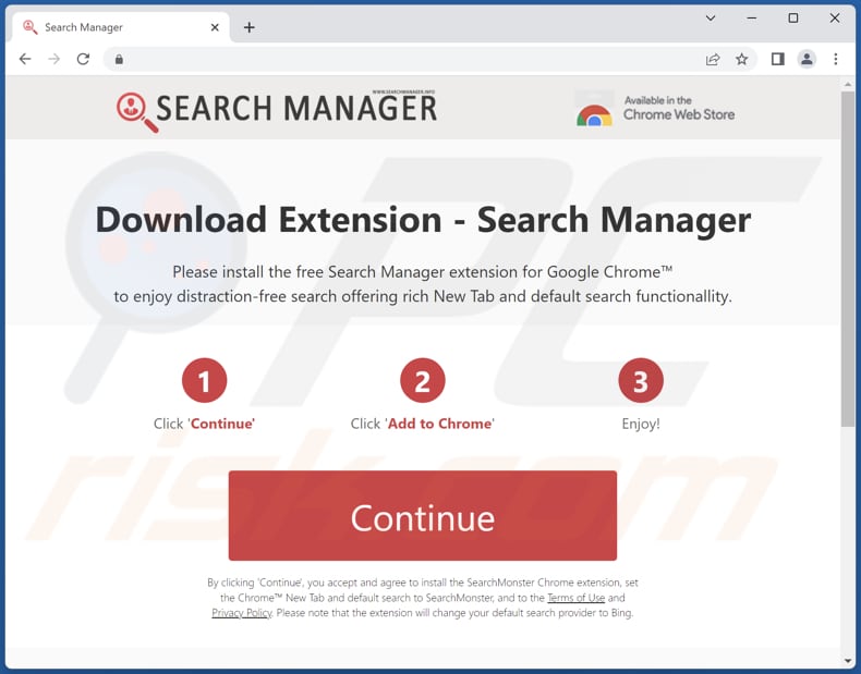 Website gebruikt om te promoten Search-Mgr browser hijacker