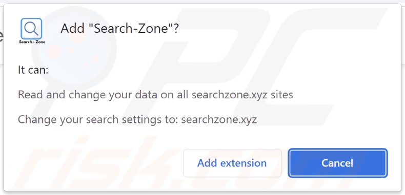 Search-Zone browser hijacker toestemming vragen