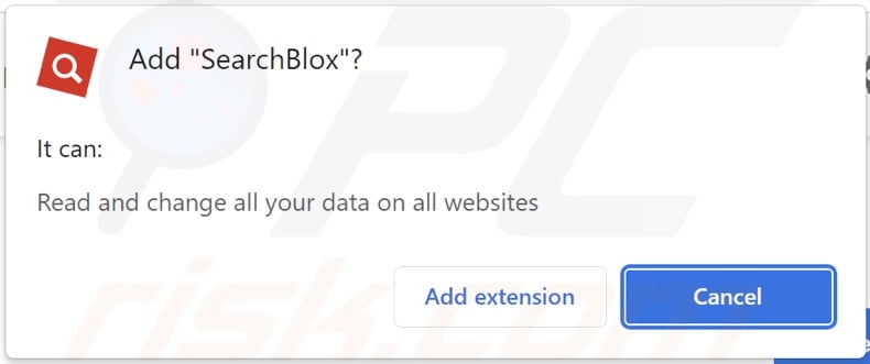 SearchBlox variant asking for various permissions
