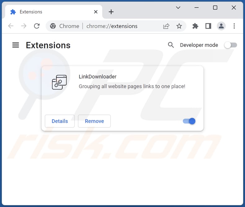 Verwijder de LinkDownloader adware uit de stap van Google Chrome 2