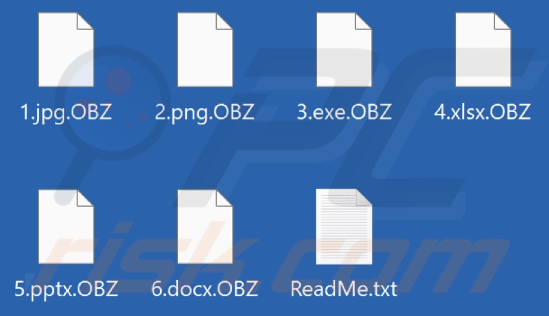 Files encrypted by OBZ ransomware (.OBZ extension)