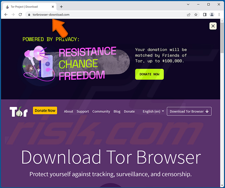 Titan Stealer-verspreiding van valse Tor-downloadwebsite