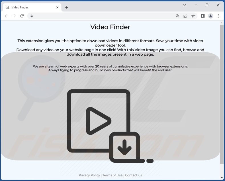 Website promoten Video Finder adware