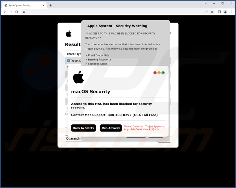 Access To This MAC Has Been Blocked scam