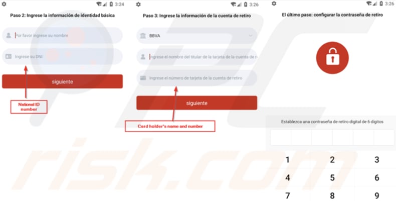 Gigabud RAT tijdens de registratie om kaartgegevens vragen