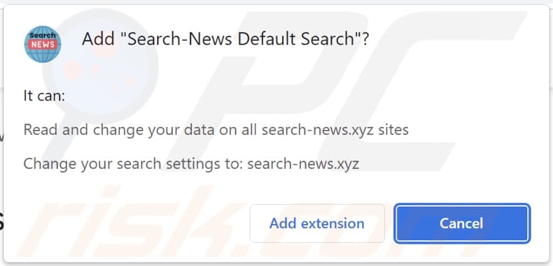Search-News Default Search browser hijacker toestemming vragen