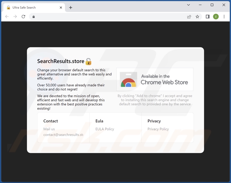 Website gebruikt om te promoten SearchIT New Tab browser hijacker