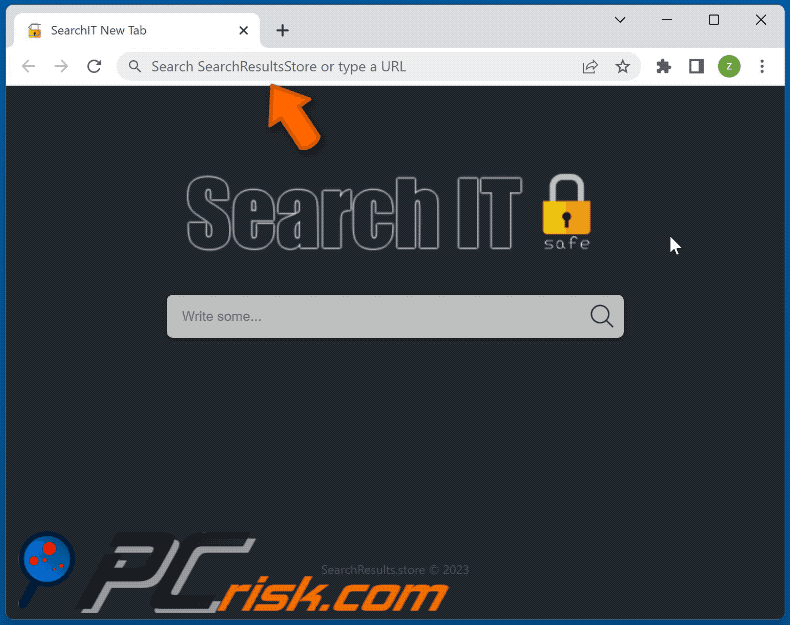 SearchIT New Tab browser hijacker omleiden naar Google (GIF)