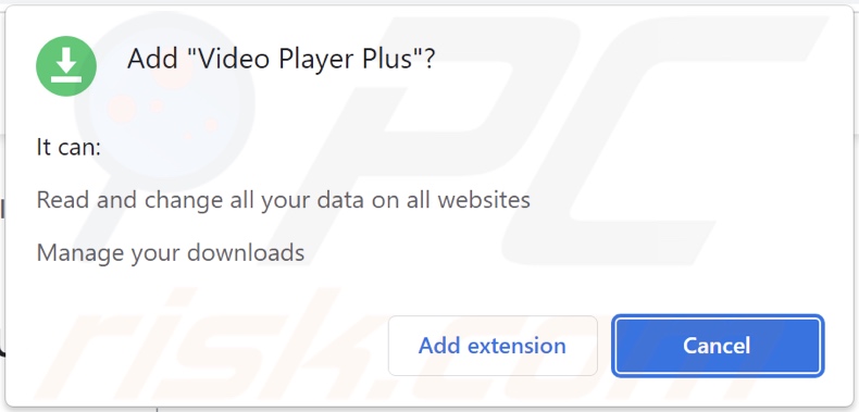Video Player Plus adware vragen om verschillende machtigingen