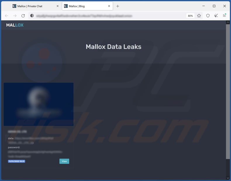 Xollam ransomware site voor het lekken van gegevens