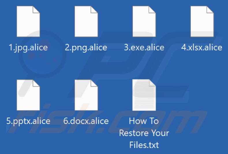 Bestanden versleuteld door Alice ransomware (extensie .alice)