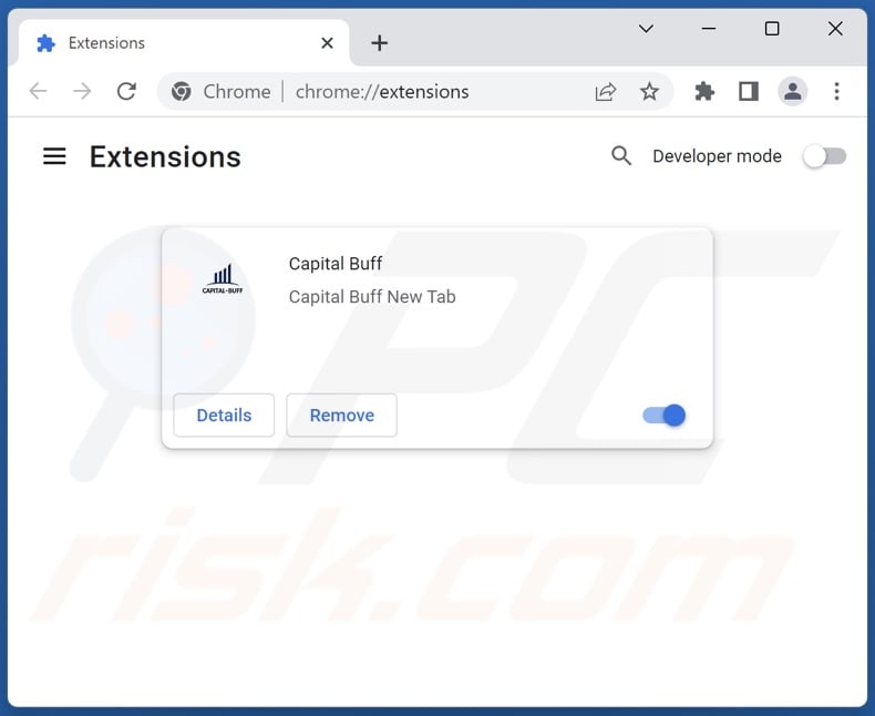 Aan capital-buff.com gerelateerde Google Chrome-extensies verwijderen
