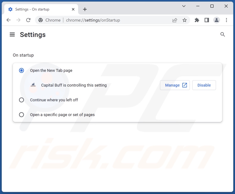 Capital-buff.com verwijderen van de startpagina van Google Chrome