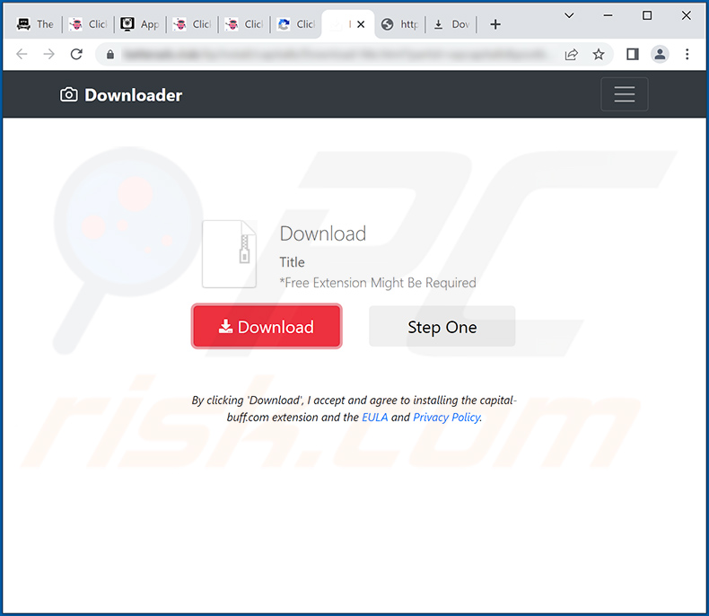 Website gebruikt om te promoten Capital Buff browser hijacker (steekproef 2)