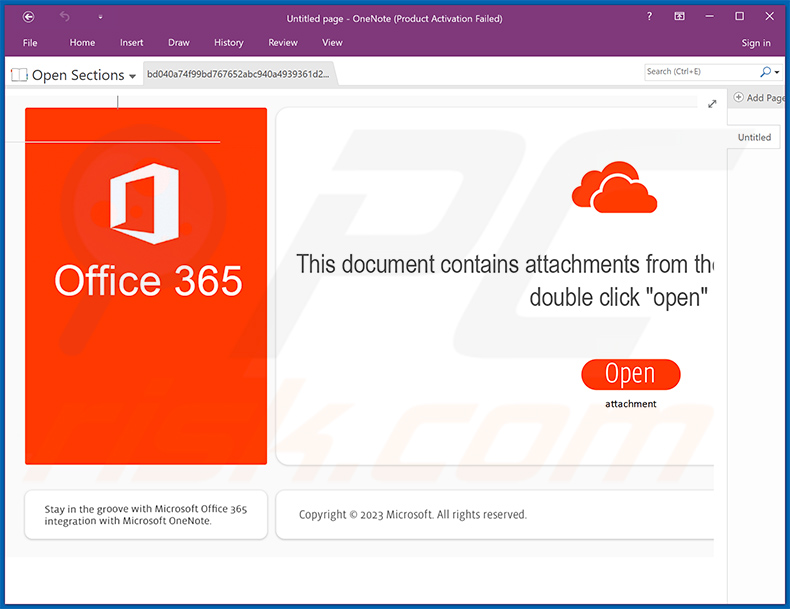 Malicious Microsoft OneNote verspreiding van bestanden Qakbot