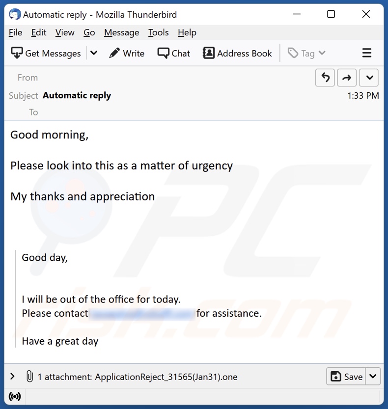 Spam email kwaadaardig verspreiden OneNote document 2