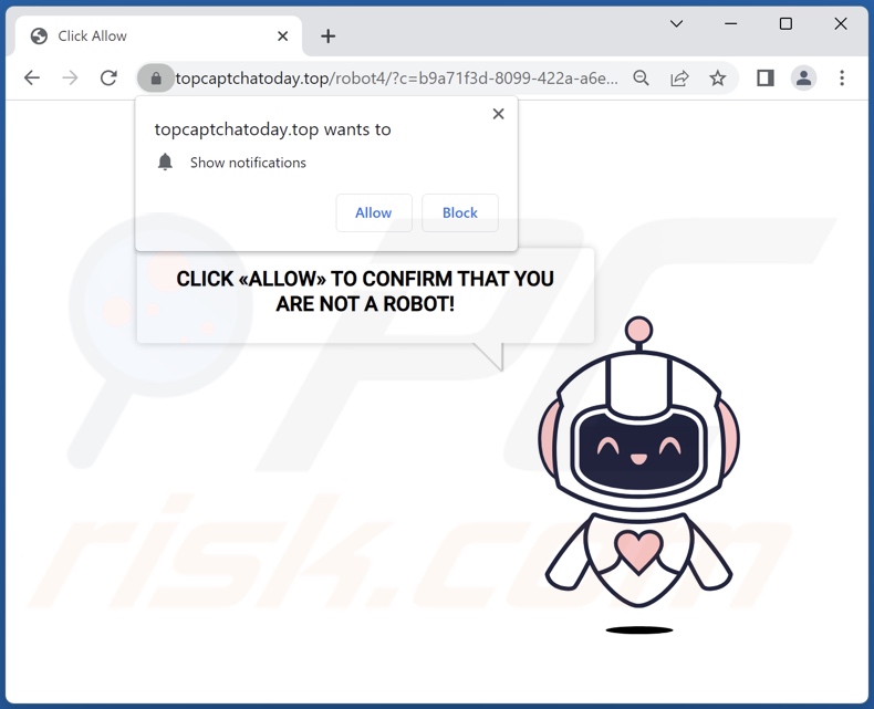 topcaptchatoday[.]top pop-up redirects