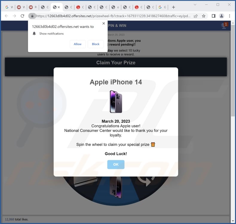 Apple iPhone 14 Winner scam