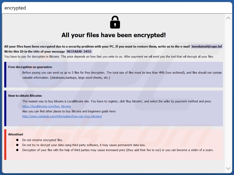 Carver ransomware losgeld brief (info.hta)