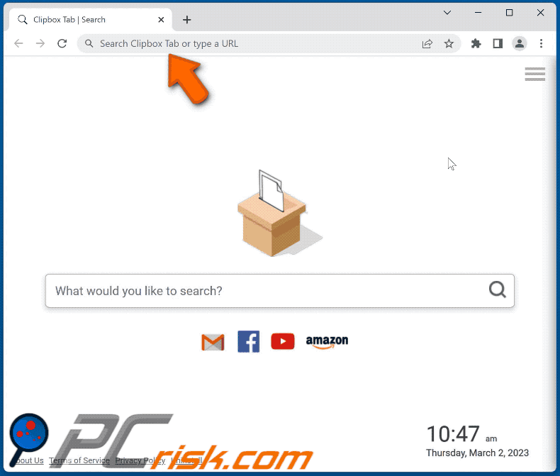 Clipbox Tab browser hijacker find.asrcgetit.com toont resultaten van bing.com