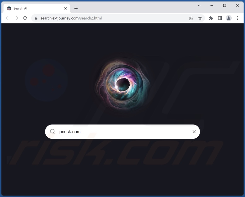 Uiterlijk van search.extjourney.com gepromoot door COVID Dashboard browser hijacker