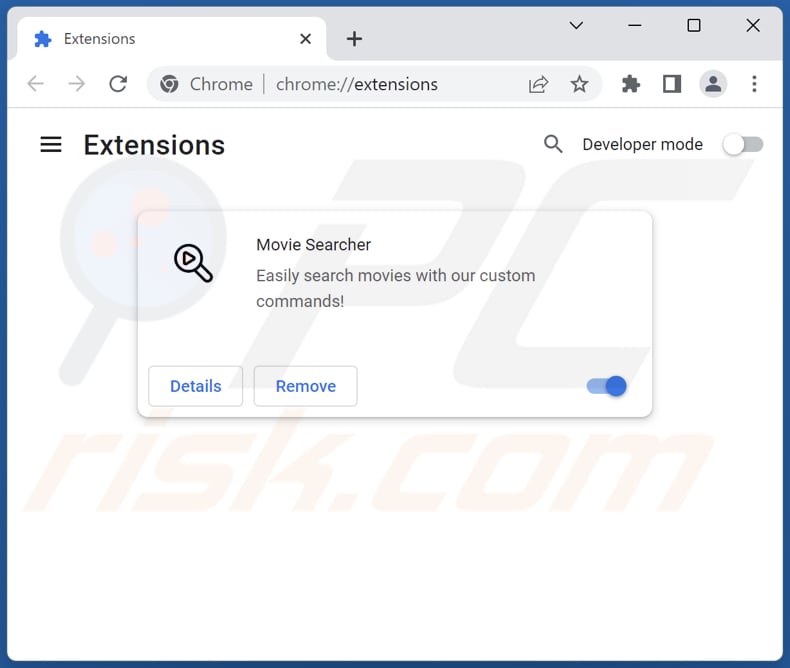 Aan search-movie.com gerelateerde Google Chrome-extensies verwijderen
