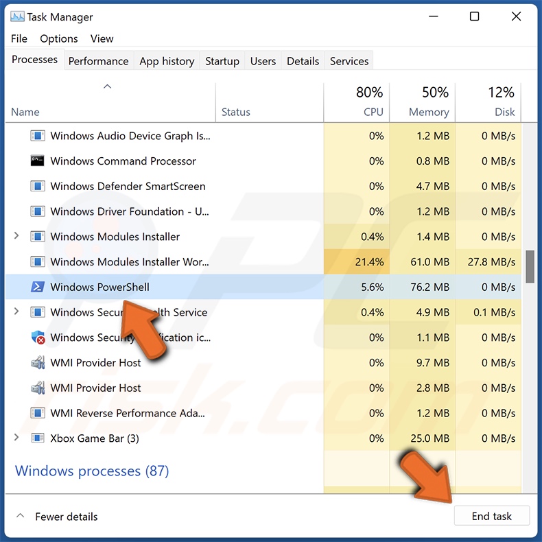 Verwijderen Ring browser hijacker door het proces te beëindigen