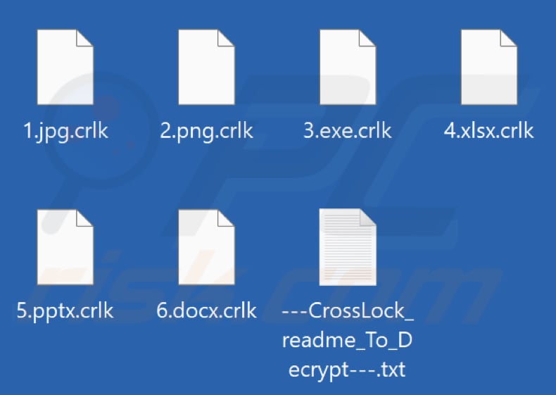 Bestanden versleuteld door de CrossLock-ransomware (extensie .crlk)