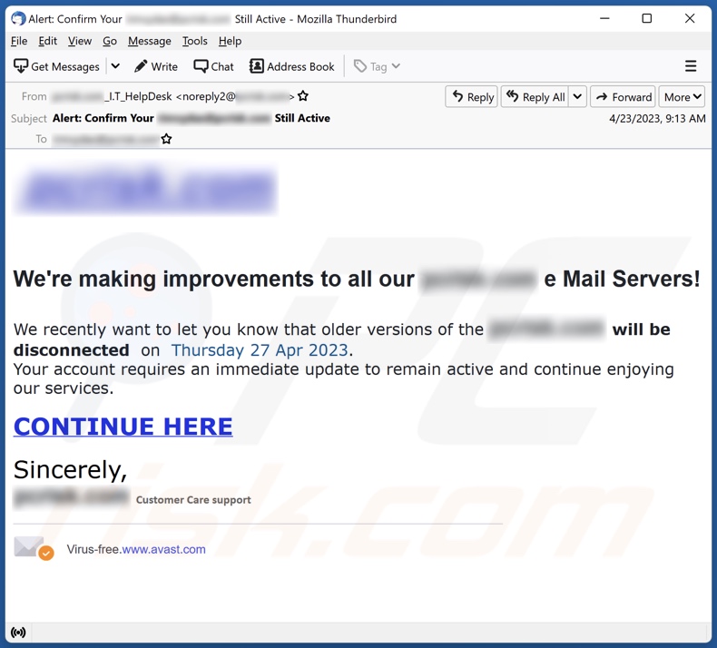 Improvements To All Our e Mail Servers email spam campaigne