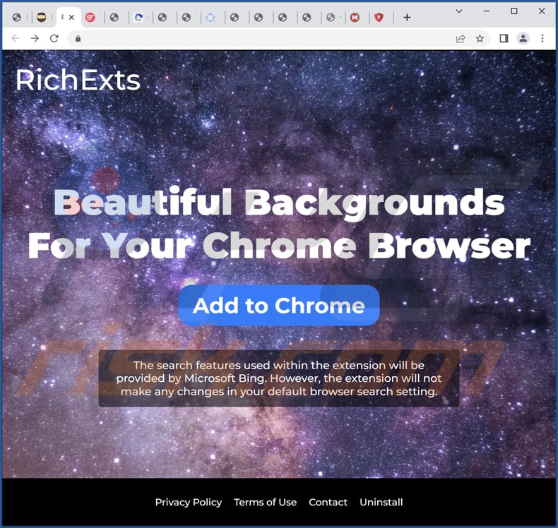 Website gebruikt om te promoten RichExts browser hijacker