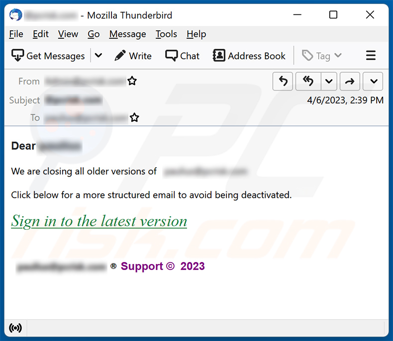 We Are Closing All Old Versions of email spamcampagne (2023-04-07)