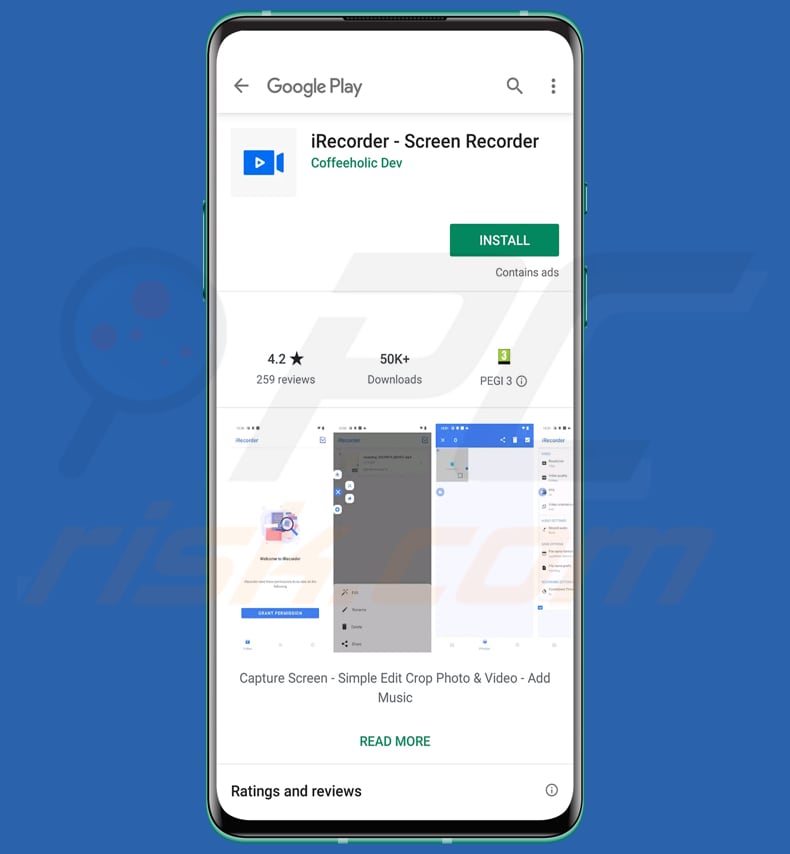 AhRat malware iRecorder – Screen Recorder trojanized app on Google Play