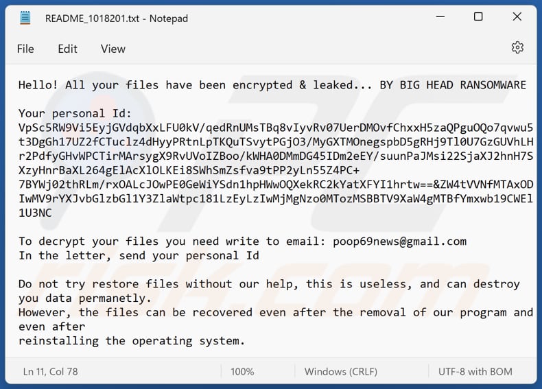 BIG HEAD ransomware text file (README_[random_number].txt)