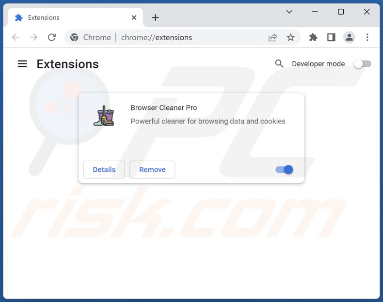 Verwijder de Browser Cleaner Pro-advertenties uit Google Chrome stap 2