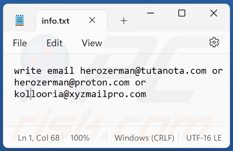 H3r ransomware tekstbestand (info.txt)