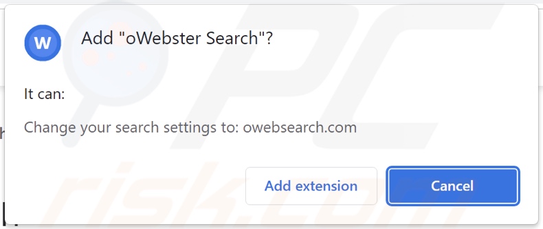oWebster Search browser hijacker toestemming vragen