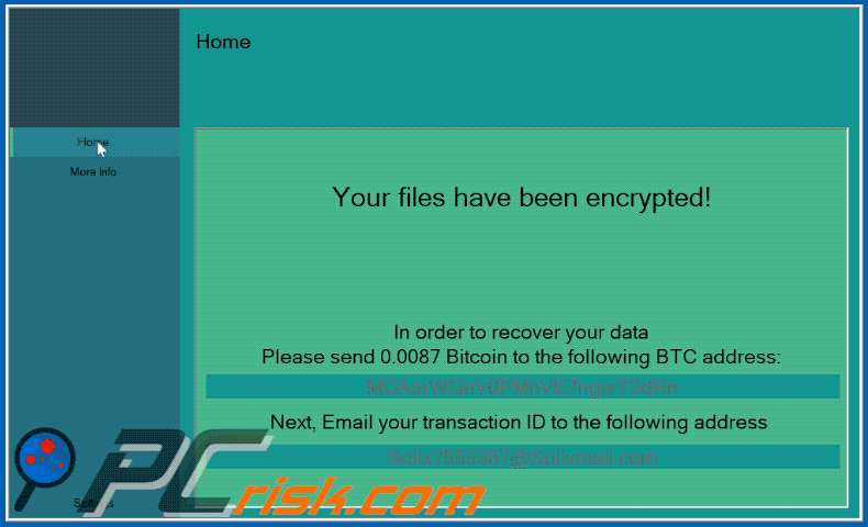 Solix ransomware losgeld brief (pop-up) GIF