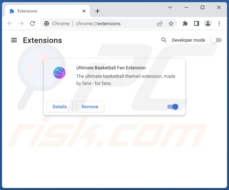Search.basketball-fan.com gerelateerde Google Chrome-extensies verwijderen